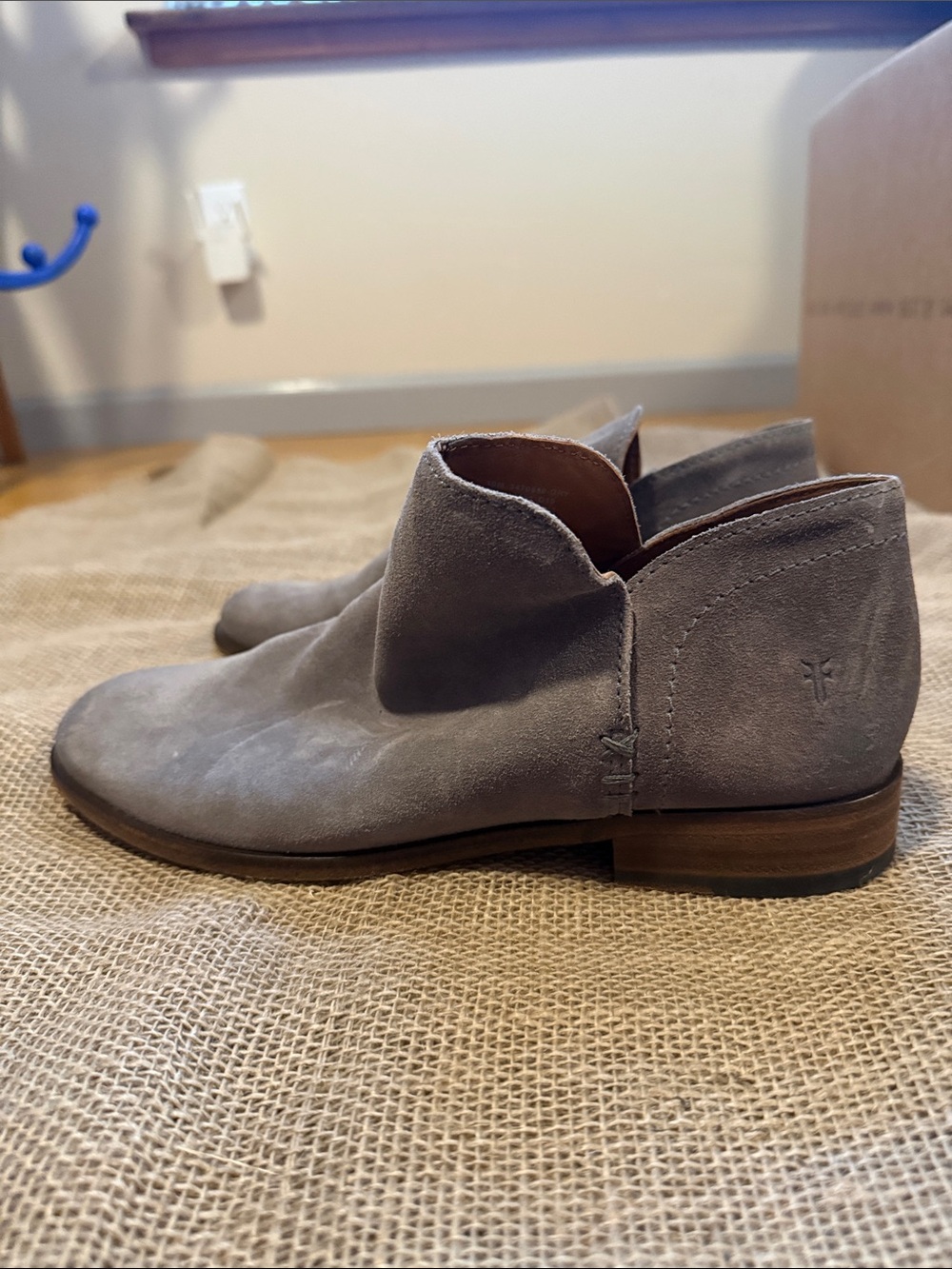 Frye Women's Gray Suede Slip-On Flats